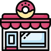 A donut shop with a sign on the front vector