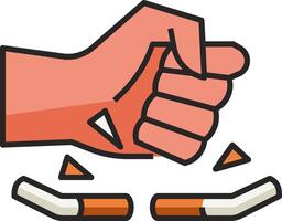 A hand with a cigarette in it and a fist vector