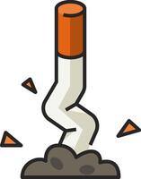 A cigarette with a broken stem and a broken stem vector