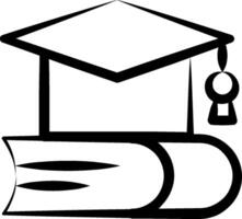 A graduation cap and books on a white background vector