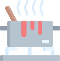 A melting pot with a stick in it vector