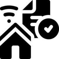 A house with wifi and a check mark vector