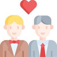 Two men in suits and bow ties with a heart above them vector