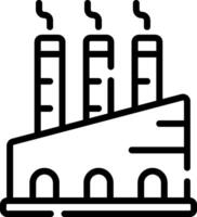 A factory with smoke stacks and chimneys vector