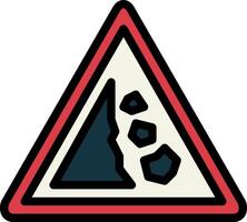 A triangle with a rock on it vector