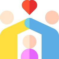 A family holding hands with a heart in the middle vector