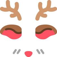 A reindeer face with red eyes and horns vector