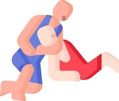 An illustration of a man wrestling another man vector