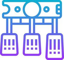 A blue and purple icon of a computer vector