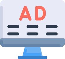 A computer monitor with the word ad on it vector