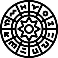 A black and white image of a circle with the words zodiac in it vector
