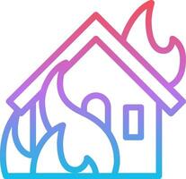 A house with fire in the background vector