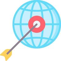 A globe with an arrow and target on it vector