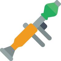 An injection gun with a green and orange handle vector