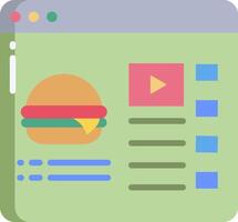 A hamburger is shown on a web page vector
