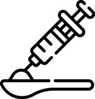 A syringe and spoon icon on a white background vector