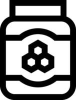 A jar of honey with a hexagon on it vector