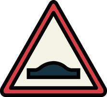 A triangle sign with a black and red triangle vector