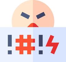 A cartoon face with a red and blue symbol on it vector