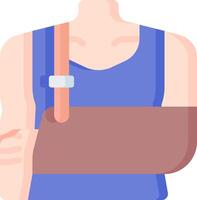 A man with a broken arm and a cast vector