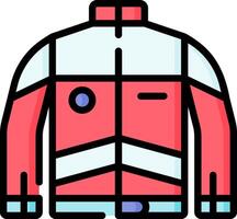 A red jacket with a blue and white design vector
