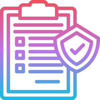 A clipboard with a check mark and a shield vector