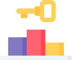 Key icon with bar chart vector
