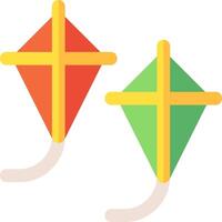 Two kites with cross on them vector