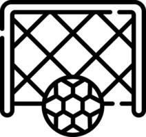 A soccer ball and net icon on a white background vector
