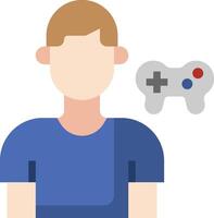 A man with a controller in front of him vector