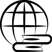 A globe and books on a white background vector