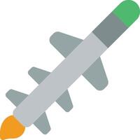 A rocket with a green and orange tip vector
