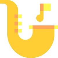 A yellow saxophone with a note on it vector
