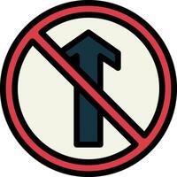 A no left turn sign with an arrow pointing up vector
