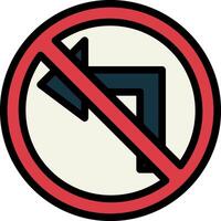 A no left turn sign is shown in a circle vector
