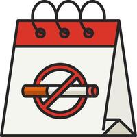 A calendar with a no smoking sign on it vector