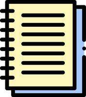 A notebook with a pen and paper on it vector