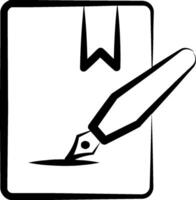 A pen and paper with a w on it vector