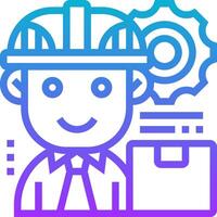 A man in a hard hat holding a folder and a tool vector