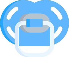 A pacifier with a blue heart on it vector