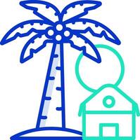 A house and palm tree in front of a house vector