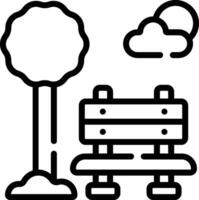 A park bench and tree with clouds and sun vector