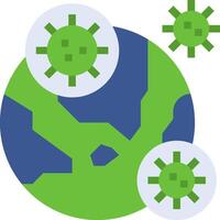 A green globe with three viruses on it vector