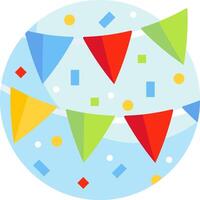 A colorful banner with bunting and confetti vector