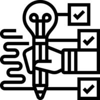 A hand holding a pen and a check box vector