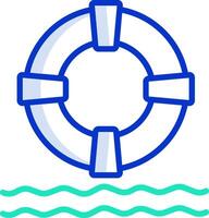 A life preserver in the water vector