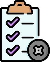 A checklist with a button and a check mark vector