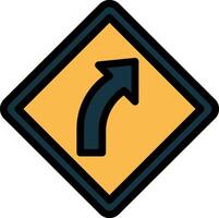 A yellow and black sign with an arrow pointing left vector
