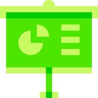 A green board with a pie chart on it vector