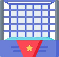 A star on top of a blue and red box vector
